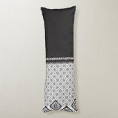 Coussins Longs Design en tissu noir et blanc avec complexe (Dos (Vertical))