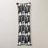 Coussins Longs Design Feuille noir et blanc (Dos (Vertical))