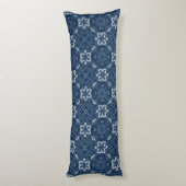 Coussins Longs Design floral bleu et blanc (Dos (Vertical))