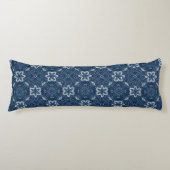 Coussins Longs Design floral bleu et blanc (Devant)