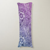 Coussins Longs Design floral complexe dans les tons violets et bl (Devant (Vertical))