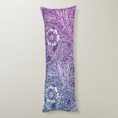 Coussins Longs Design floral complexe dans les tons violets et bl (Dos (Vertical))