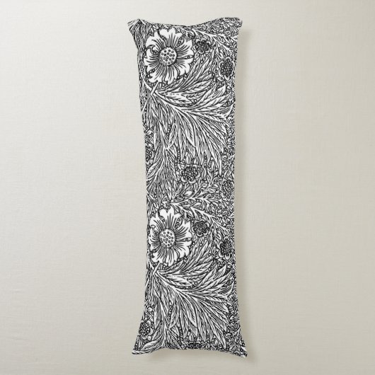 Coussins Longs Design floral complexe en noir et blanc (Devant (Vertical))