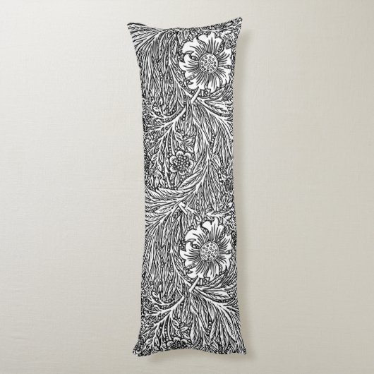 Coussins Longs Design floral complexe en noir et blanc (Dos (Vertical))