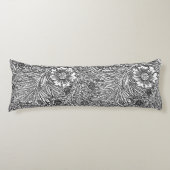 Coussins Longs Design floral complexe en noir et blanc (Devant)