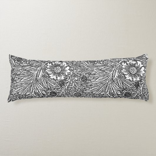 Coussins Longs Design floral complexe en noir et blanc (Devant)