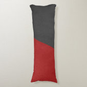 Coussins Longs Design géométrique en cuir gris et rouge (Devant (Vertical))