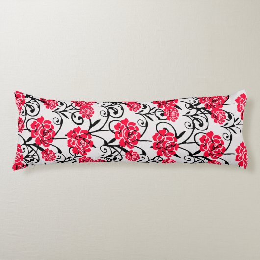 Coussins Longs Design Motif d'illustrations de rose rouge (Devant)