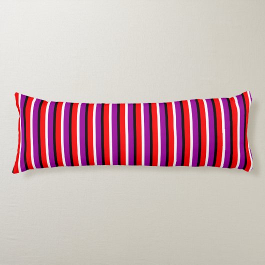 Coussins Longs Design Motif rouge violet rayures (Devant)
