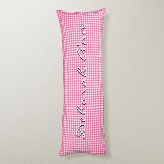 Coussins Longs Design tendance rose En vichy personnalisé (Dos (Vertical))