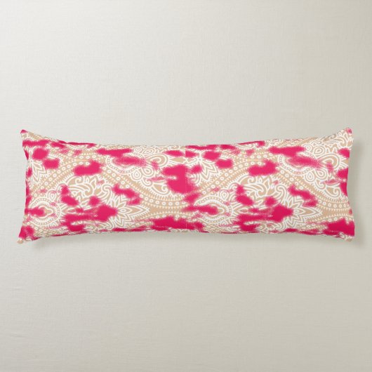 Coussins Longs Design textile complexe avec un riche rose (Devant)