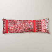 Coussins Longs Design textile rectangulaire avec rouge orné, blan (Dos)