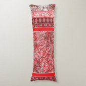 Coussins Longs Design textile rectangulaire avec rouge orné, blan (Devant (Vertical))