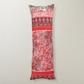 Coussins Longs Design textile rectangulaire avec rouge orné, blan (Dos (Vertical))