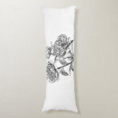 Coussins Longs Dessin à encre de rose (Devant (Vertical))