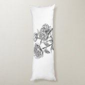 Coussins Longs Dessin à encre de rose (Dos (Vertical))