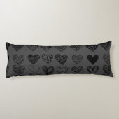 Coussins Longs Dessin adorable de Black Heart Scribble (Dos)