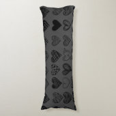 Coussins Longs Dessin adorable de Black Heart Scribble (Devant (Vertical))