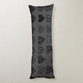 Coussins Longs Dessin adorable de Black Heart Scribble (Dos (Vertical))