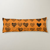 Coussins Longs Dessin adorable de Black Heart Scribble (Dos)