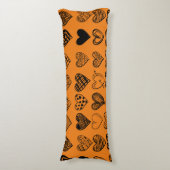 Coussins Longs Dessin adorable de Black Heart Scribble (Devant (Vertical))