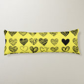 Coussins Longs Dessin adorable de Black Heart Scribble (Dos)