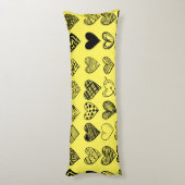 Coussins Longs Dessin adorable de Black Heart Scribble (Dos (Vertical))