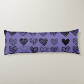 Coussins Longs Dessin adorable de Black Heart Scribble (Dos)