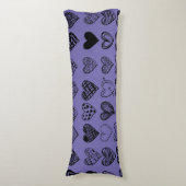 Coussins Longs Dessin adorable de Black Heart Scribble (Devant (Vertical))