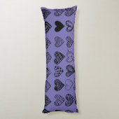 Coussins Longs Dessin adorable de Black Heart Scribble (Dos (Vertical))