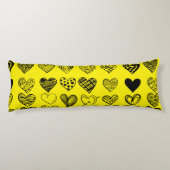 Coussins Longs Dessin adorable de Black Heart Scribble (Dos)