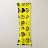 Coussins Longs Dessin adorable de Black Heart Scribble (Devant (Vertical))