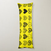 Coussins Longs Dessin adorable de Black Heart Scribble (Dos (Vertical))