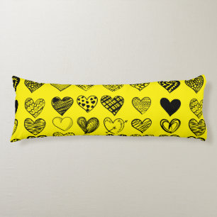 Coussins Longs Dessin adorable de Black Heart Scribble