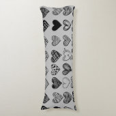 Coussins Longs Dessin adorable de Black Heart Scribble (Devant (Vertical))