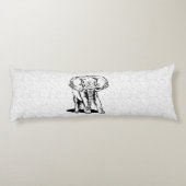 Coussins Longs Dessin de ligne Eléphant Noir mignon (Dos)