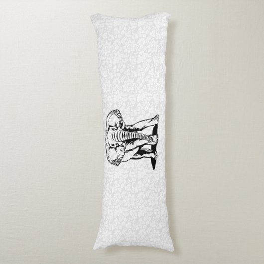 Coussins Longs Dessin de ligne Eléphant Noir mignon (Devant (Vertical))