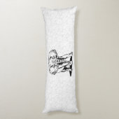 Coussins Longs Dessin de ligne Eléphant Noir mignon (Dos (Vertical))