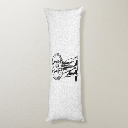 Coussins Longs Dessin de ligne Eléphant Noir mignon (Dos (Vertical))