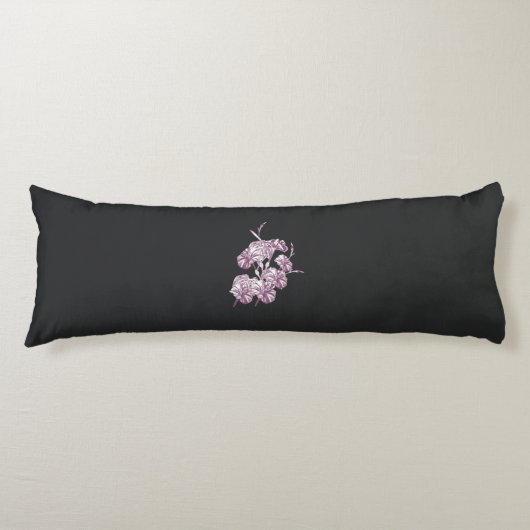 Coussins Longs dessin d'un plante aux fleurs violettes (Devant)