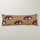 Coussins Longs Dessin Kawaii Sushi, Riz de Poisson et Algues (Dos)