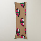 Coussins Longs Dessin Kawaii Sushi, Riz de Poisson et Algues (Devant (Vertical))