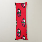 Coussins Longs Dessin Kawaii Sushi, Riz de Poisson et Algues (Dos (Vertical))