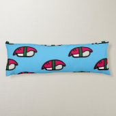 Coussins Longs Dessin Kawaii Sushi, Riz de Poisson et Algues (Dos)