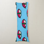 Coussins Longs Dessin Kawaii Sushi, Riz de Poisson et Algues (Devant (Vertical))