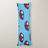 Coussins Longs Dessin Kawaii Sushi, Riz de Poisson et Algues (Dos (Vertical))