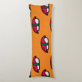 Coussins Longs Dessin Kawaii Sushi, Riz de Poisson et Algues (Devant (Vertical))