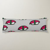Coussins Longs Dessin Kawaii Sushi, Riz de Poisson et Algues (Dos)
