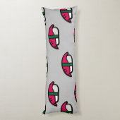 Coussins Longs Dessin Kawaii Sushi, Riz de Poisson et Algues (Dos (Vertical))