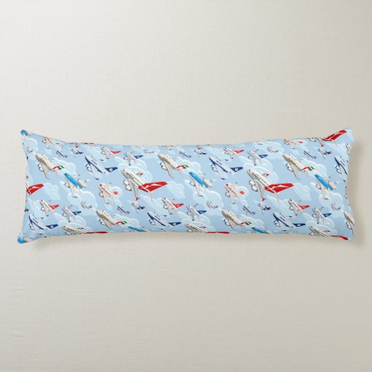 Coussins Longs Dessin motif sans couture pour avions commerciaux (Devant)